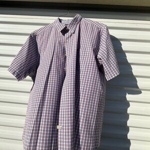 Chaps Red and Blue Checkered Casual Shirt